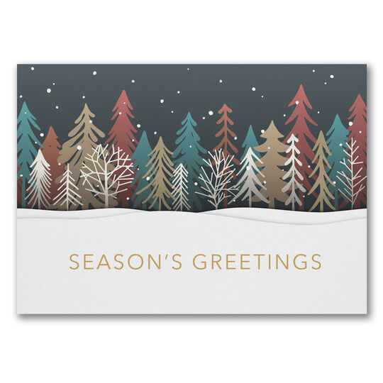 Wintery Forest Sky Holiday Cards